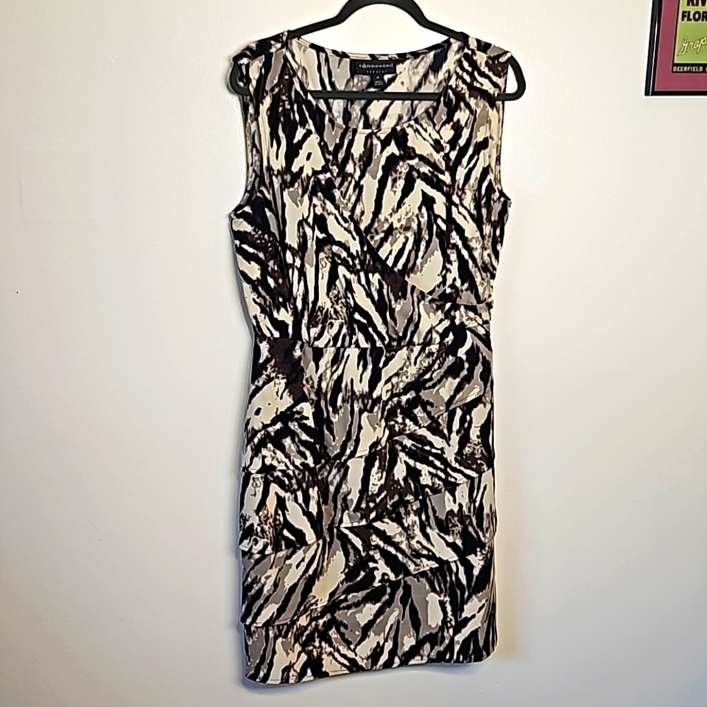 Connected Apparel Animal Print Dress Size 14